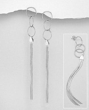 Sterling Silver Links and Tassel Earrings
